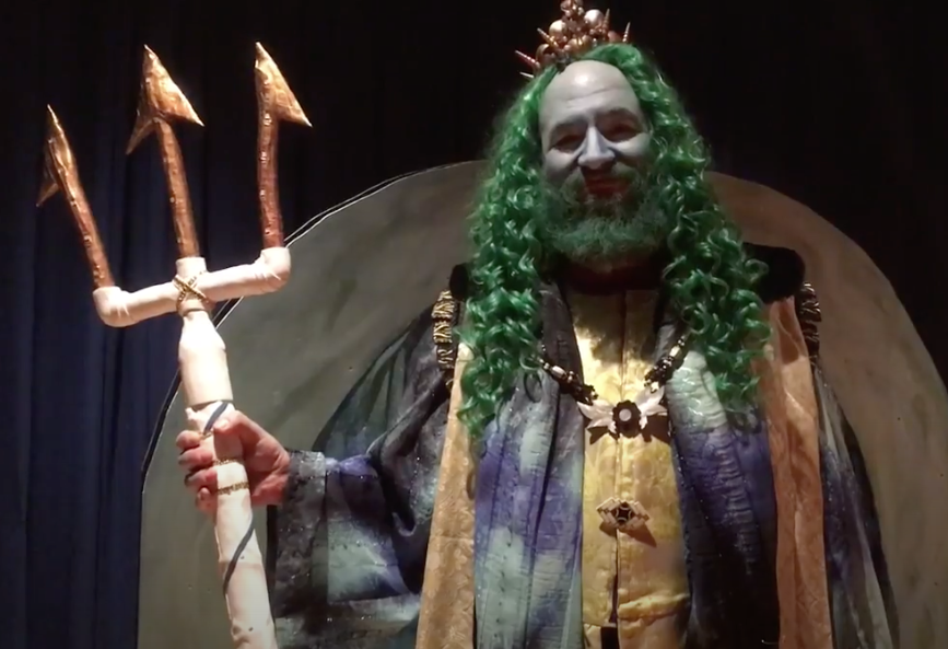 Max as King Triton with trident